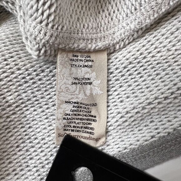 Soft Surroundings Just Beachy French Terry Gray Size Medium Hoodie Style 2AG32 - Picture 8 of 8